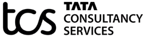 Schwarze Schrift mit dem Text "Tata Consultancy Services" auf transparentem Hintergrund