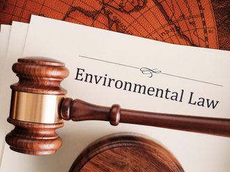 Richterhammer vor Umweltrecht-Schriftzug